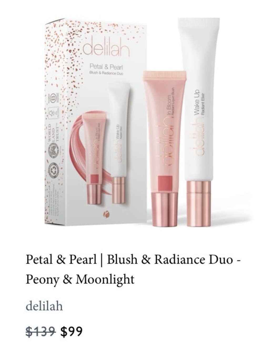 Elila Petal & Pearl Blush & Radiance Duo – Peony Pink & Moonlight Pearl- NIB